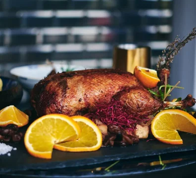 Firmenevents und Weihnachtsfeiern in den Hagen Locations- Bild köstlicher Gänsebraten seitlich